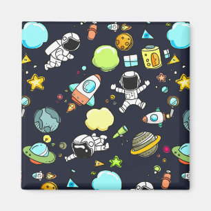 Cool Outer Space Theme - Astronauts & Rocket Ships Magnet
