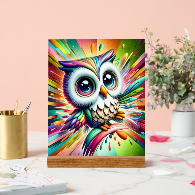 Cool Owl  Acrylic Sign (Wedding)