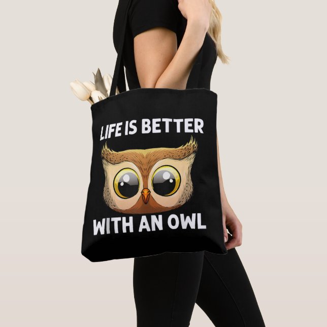 Cool Owl Art For Men Women Nocturnal Bird Animal  Tote Bag (Close Up)