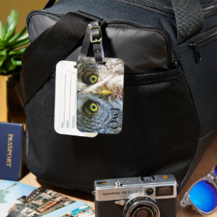 Cool Owl Luggage Tag
