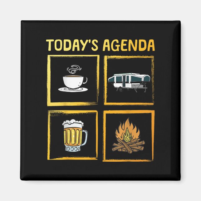 Cool P Up Camper Art For Men Women Caravan Pup Cam Magnet (Front)