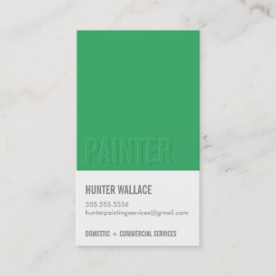 COOL PAINT CHIP swatch embossed look type green Business Card
