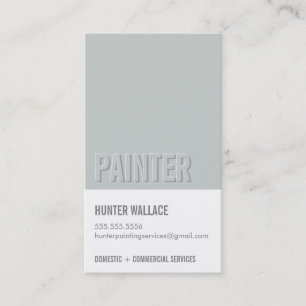COOL PAINT CHIP swatch embossed look type grey Business Card