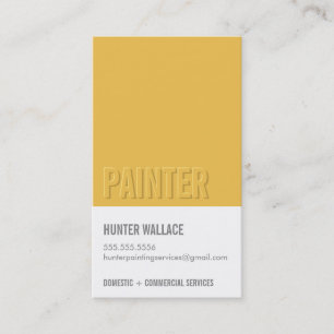 COOL PAINT CHIP swatch embossed look type mustard Business Card