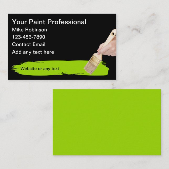 Cool Paint Professional House Painter  Business Card (Front/Back)