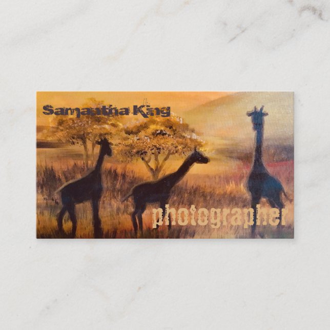 Cool Painted Africa Pic Sunset Photography Artist Business Card (Front)