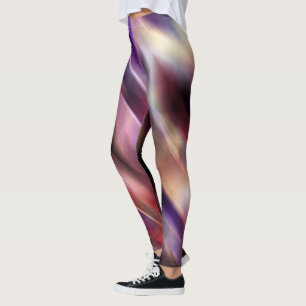 Cool Painted Glitter Watercolor Brush Strokes Leggings