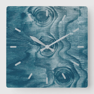 Cool Painted Wood Grain Knot Texture Square Wall Clock