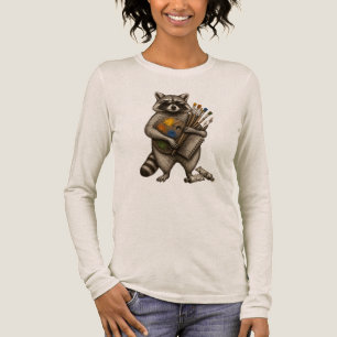 Cool Painter Racoon Illustration Tri-Blend Shirt
