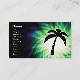Cool Palm Tree Silhouette Business Card