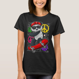 Cool Panda Bear Riding A Skateboard T-Shirt