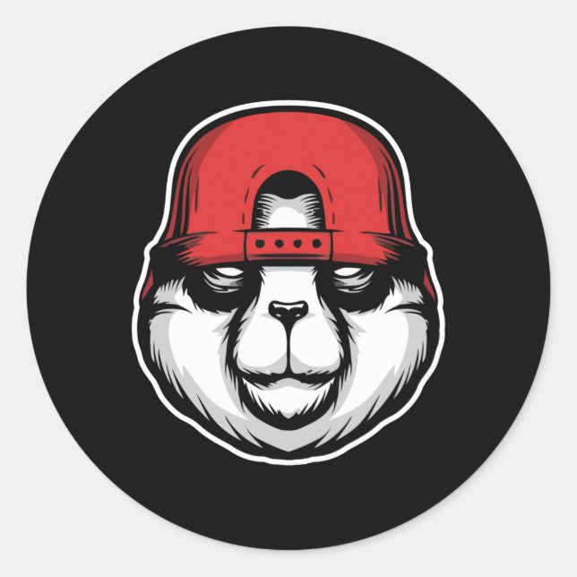 Cool Panda Classic Round Sticker (Front)