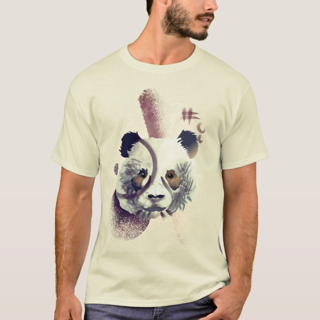 Cool Panda Illustration Art T-Shirt (Front)
