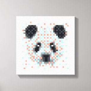 Cool Panda Pixel Art Canvas Print