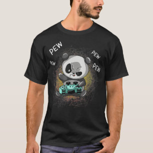 Cool Panda Playing Video Game Funny Bear Gaming T-Shirt