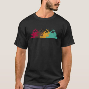 Cool Panorama Mountains Wild Retro Style For Hikin T-Shirt