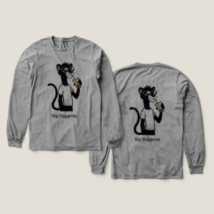 Cool Panther Graphic Tee – Funny Bubble Tea Shirt