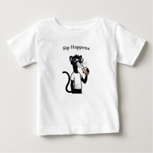 Cool Panther Graphic Tee – Funny Bubble Tea Shirt