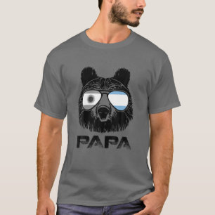 Cool Papa Bear Sunglasses Argentina Flag Pride Pat T-Shirt