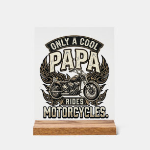 Cool Papa Motorcycle Vintage Biker Acrylic Sign