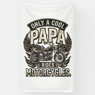 Cool Papa Motorcycle Vintage Biker Banner