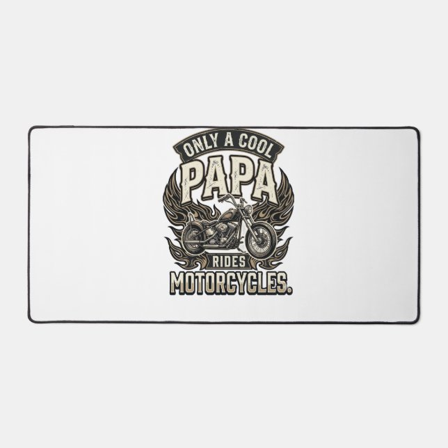 Cool Papa Motorcycle Vintage Biker Desk Mat (Front)