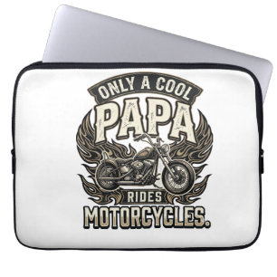 Cool Papa Motorcycle Vintage Biker Laptop Sleeve