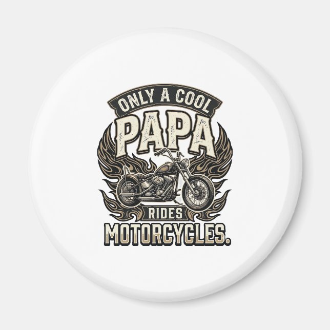 Cool Papa Motorcycle Vintage Biker Magnet (Front)