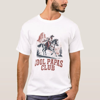 Cool Papas Club Retro Western Cowboy Dad funny T-Shirt