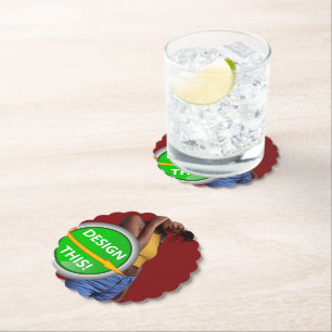 COOL! Paper Coasters - Scalloped Round - Custom