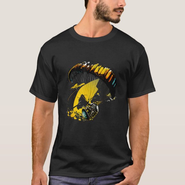 Cool paraglider in fast paced action T-Shirt (Front)