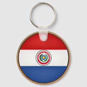 Cool Paraguay Flag Seal Key Ring