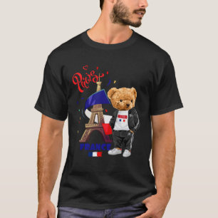 Cool Parisian Teddy Bear in Pari Eiffel Tower Outf T-Shirt