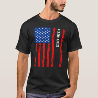 Cool Parkour Accessories Things Stuff Usa Flag T-Shirt