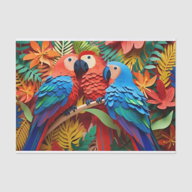 cool Parrot beach lovers Tissue Paper (Front)