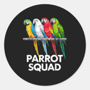 Cool Parrot Design For Men Women Tropical Bird Par Classic Round Sticker