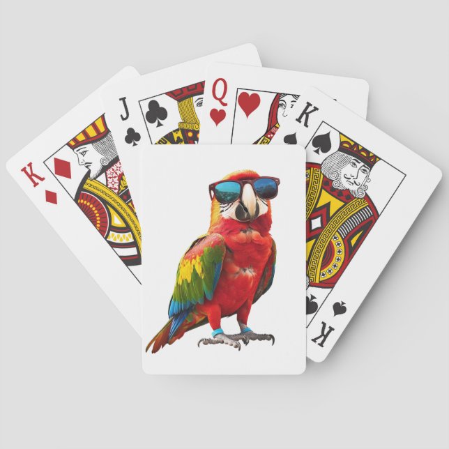 Cool Parrot with Sunglasses Playing Cards (Back)