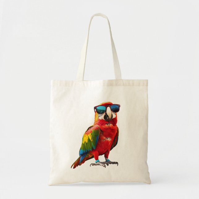 Cool Parrot with Sunglasses Tote Bag (Front)
