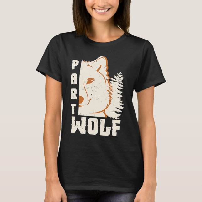 Cool Part Half Wolf Part Human Wolf Artwork Camper T-Shirt (Front)