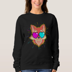Cool Party Animal Sunglasses Forest Animal Fox Sweatshirt