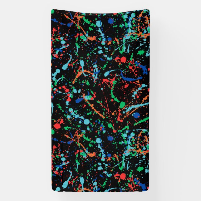 Cool Party Paint Splashes 1.6x3 Vinyl Banner (Vertical)