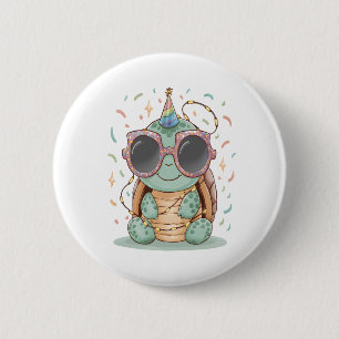 Cool Party Turtle 6 Cm Round Badge