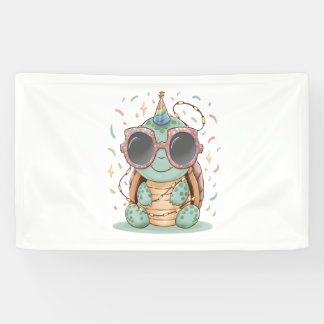 Cool Party Turtle Banner
