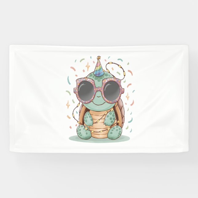 Cool Party Turtle Banner (Horizontal)