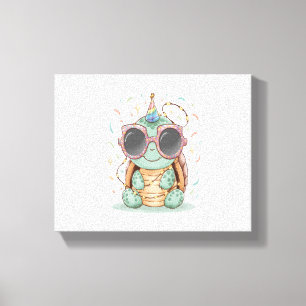 Cool Party Turtle Canvas Print
