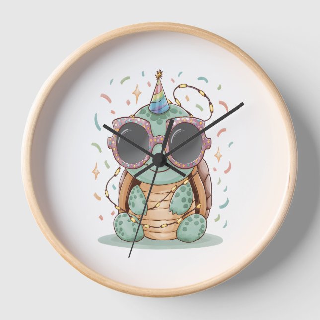 Cool Party Turtle Clock (Front)