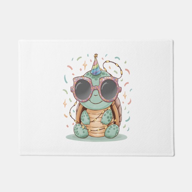 Cool Party Turtle Doormat (Front)