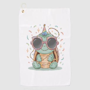 Cool Party Turtle Golf Towel