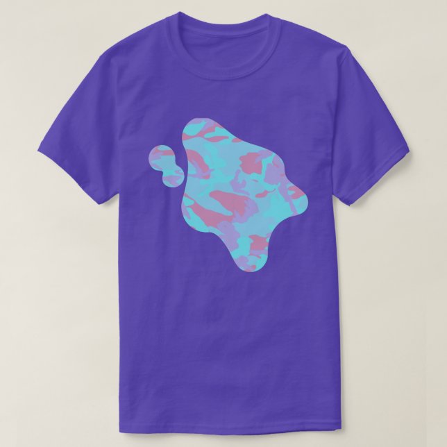 Cool Pastel Camo Pattern Paint Splat T-Shirt (Design Front)