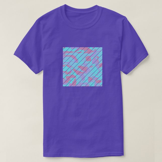 Cool Pastel Camo Pattern Square Sliced T-Shirt (Design Front)